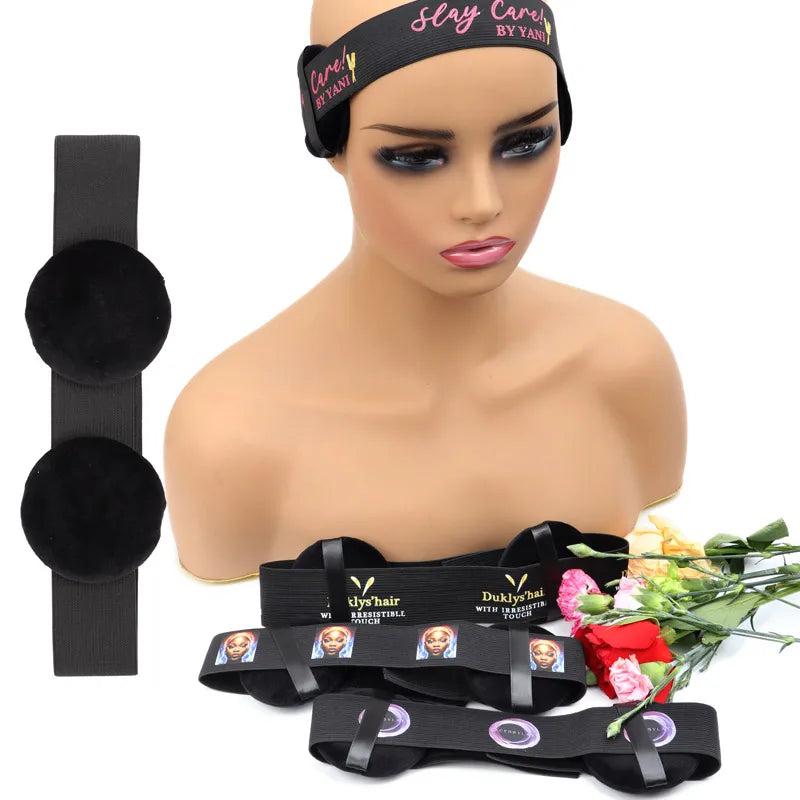 Edge Melt Band With Ear Protector For Lace Wigs 3Pcs Elastic Band With Logo Personalized For Laying Lace Edge Slayer Hair Band